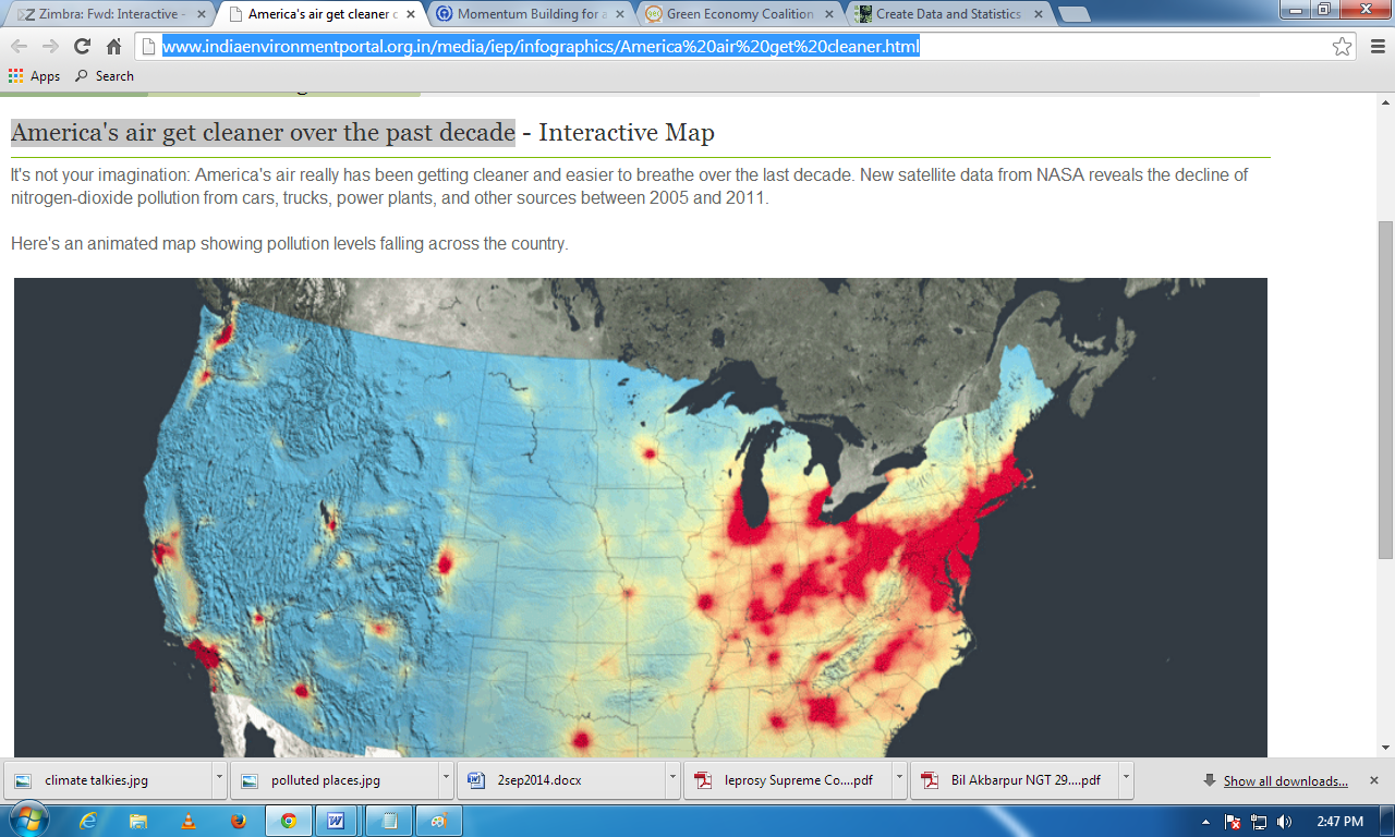 America's air get cleaner over the past decade